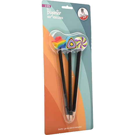 Danpen junior blyant med viskelæder 3 stk. - assorteret