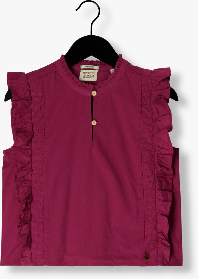 SCOTCH & SODA roze scotch & soda top sleeveless lightweight cotton top
