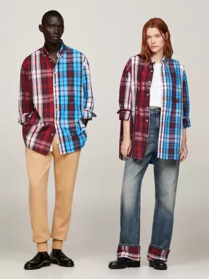 Camisa xadrez clássica bi-gênero Crest Half And Half Fit