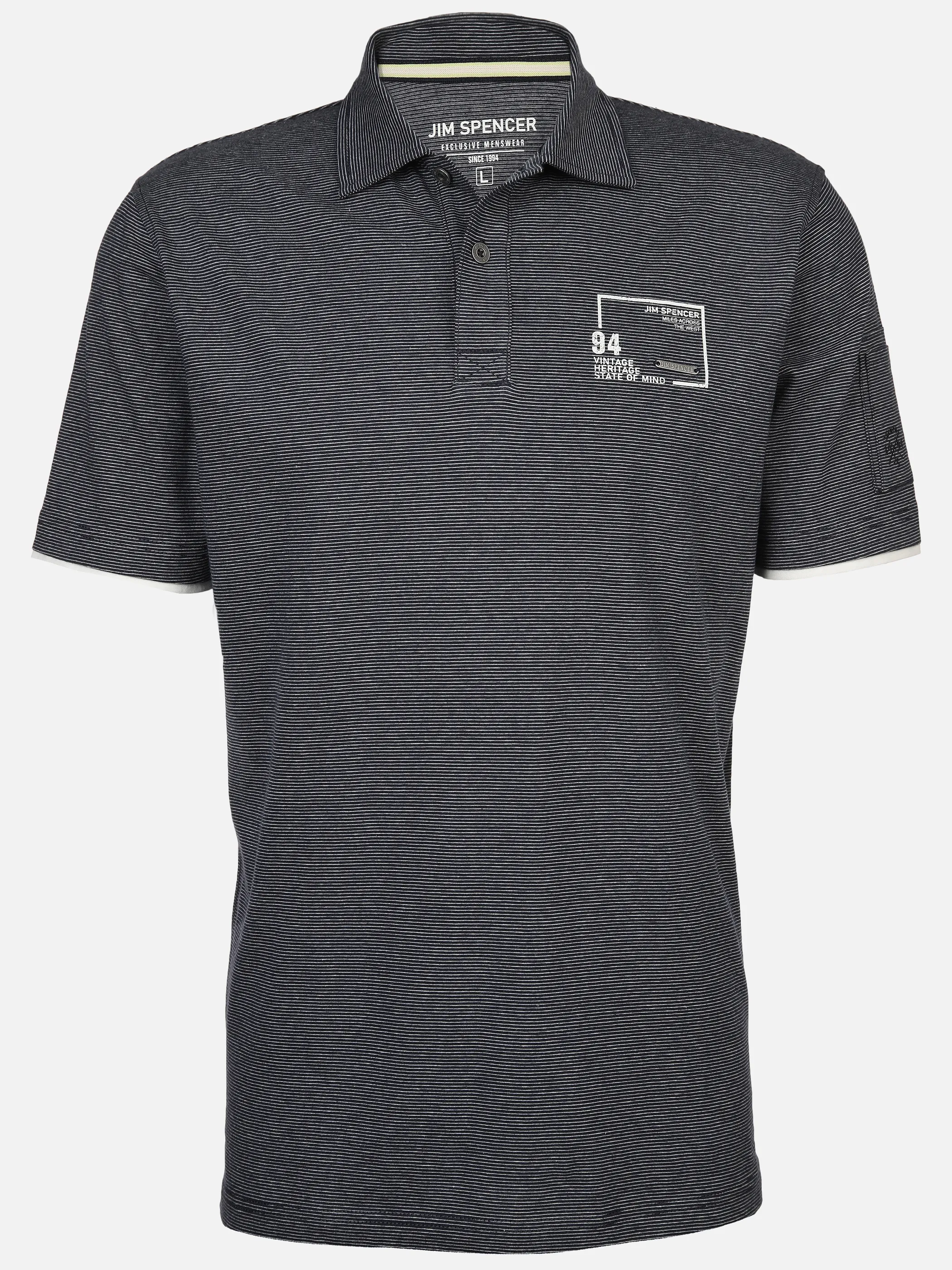 Herren Poloshirtmit feinen Linien durchzogen