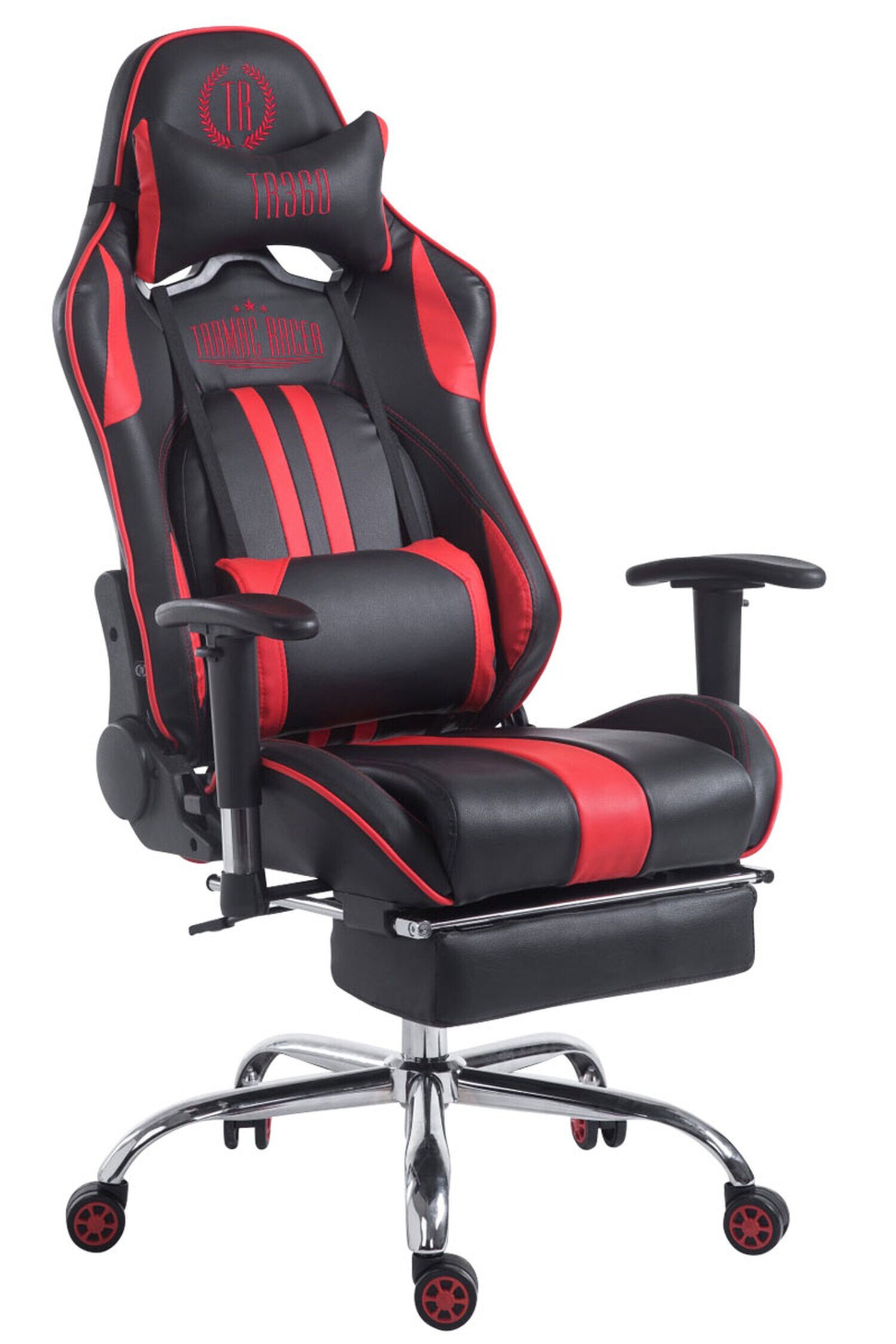 TPFLiving Racing Bürostuhl Limitless mit FußablageSchwarz/Blau