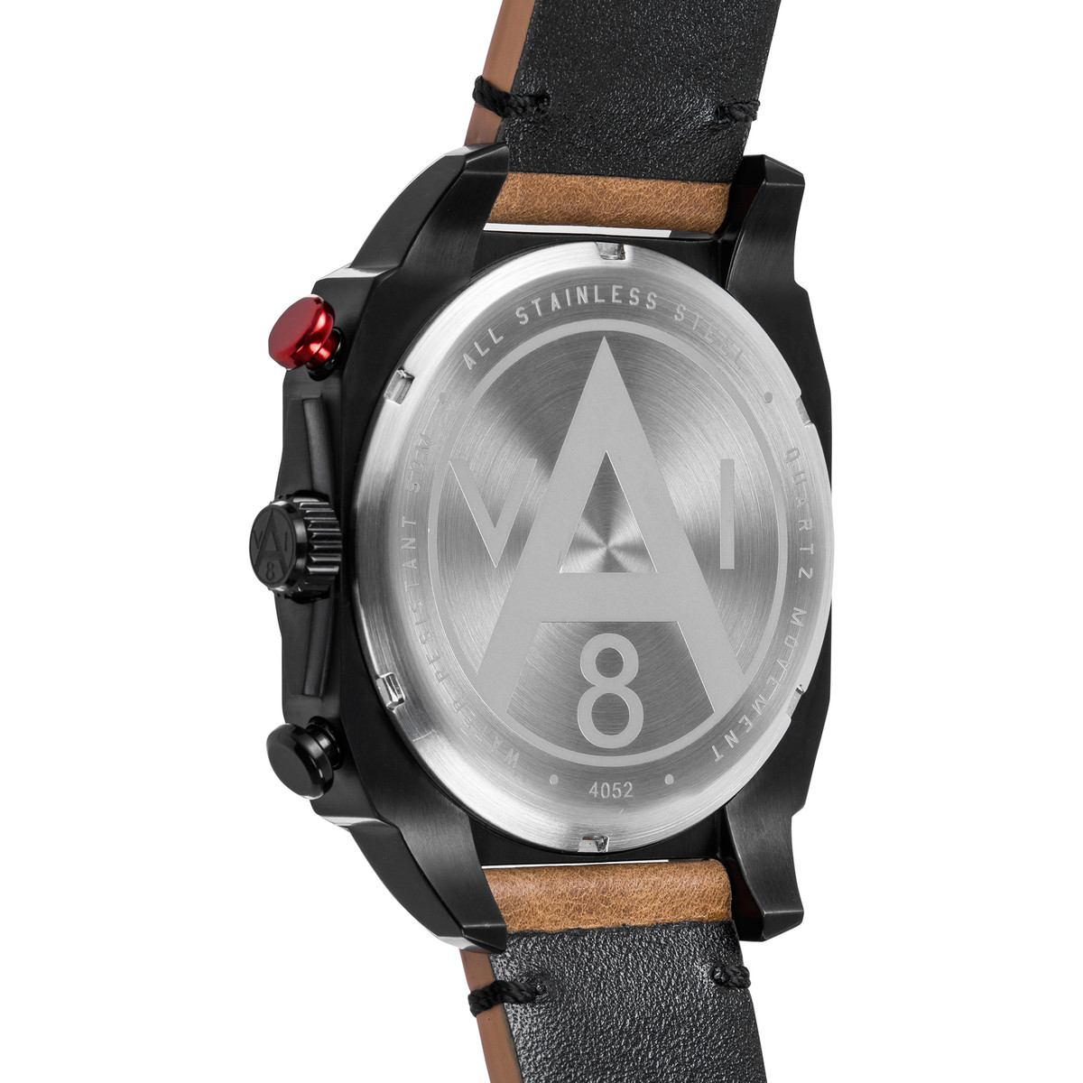 Montre AVI-8 homme chronographe acier noir cuir