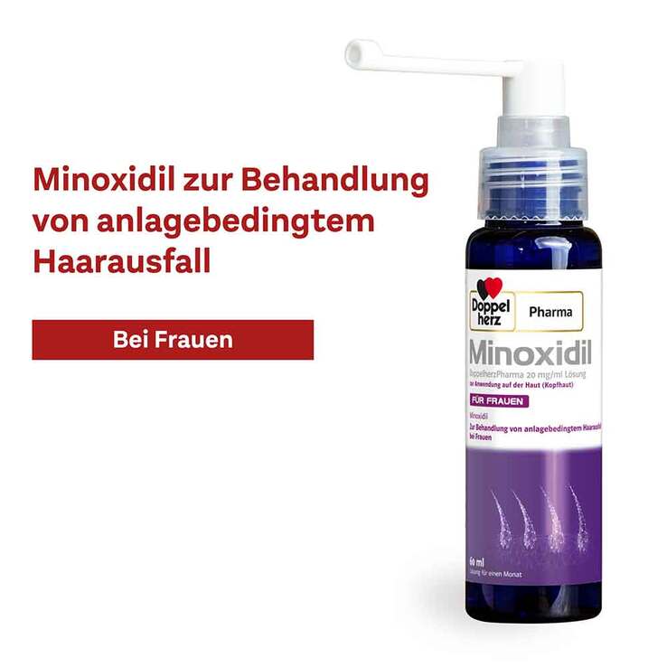 MINOXIDIL DoppelherzPharma 20 mg/ml Lösung für Frauen, 2x180 ml