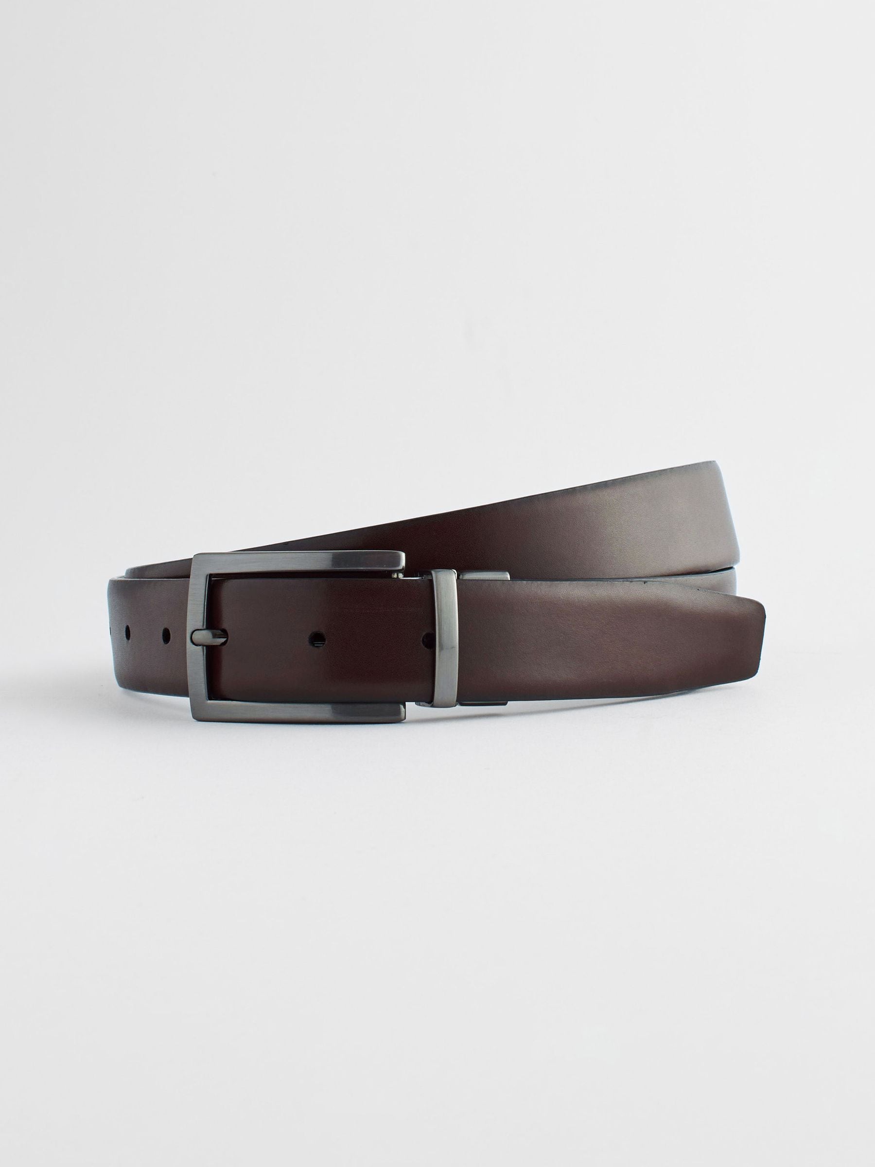 Zwart/bruin - Omkeerbare leren riem