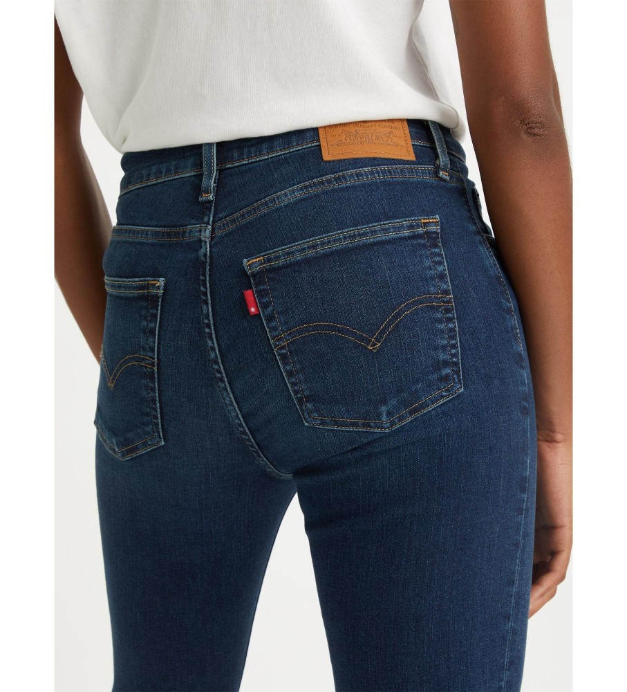 Calça jeans Levi's 724 reta de cintura alta azul marinho