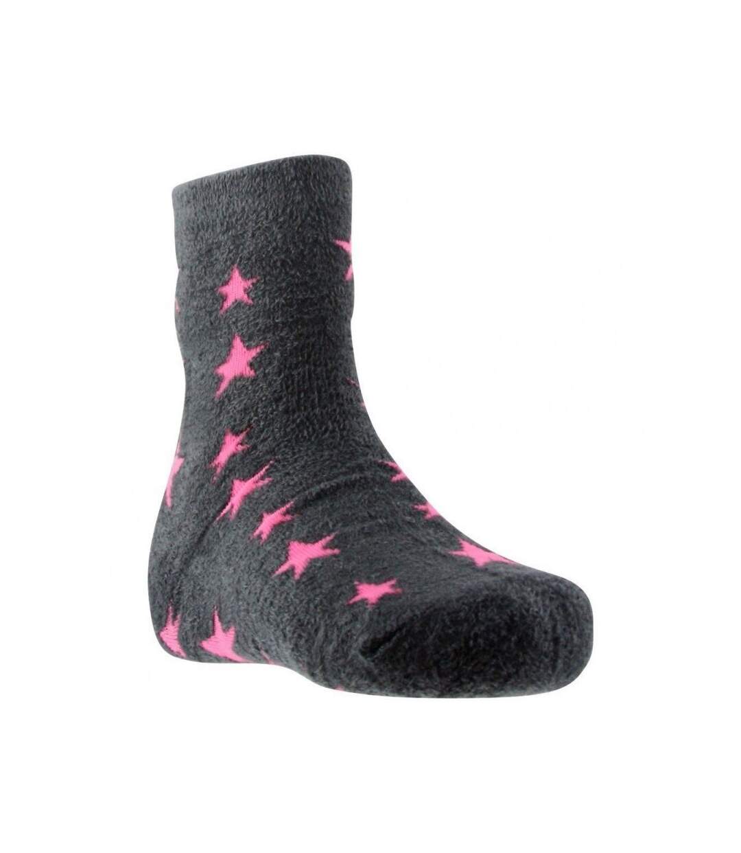 TWINDAY Chaussettes Femme Microfibre DOUCE Etoile Gris Rose