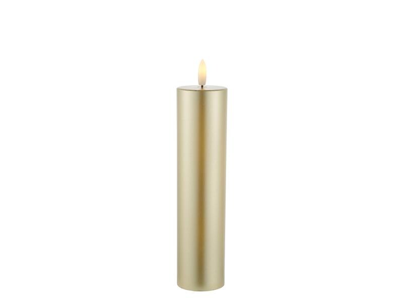 Sirius LED-Kerze Sille Exclusive, Ø 5 x 20 cm, Gold LED-Kerze mit beweglicher Flamme