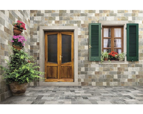 Porseleinen wand- en vloertegel Leo multicolor beige 30,2 x 60,4 cm
