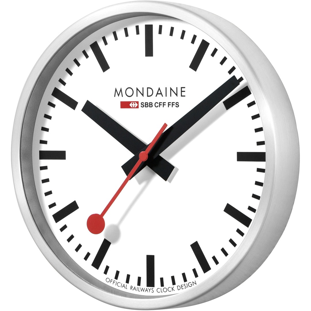 Mondaine Wanduhr Silbrig Ø 40cm
