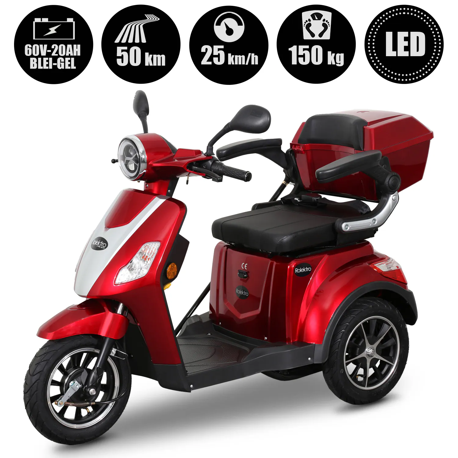 Rolektro E-Trike 25, V.2 in Rot
