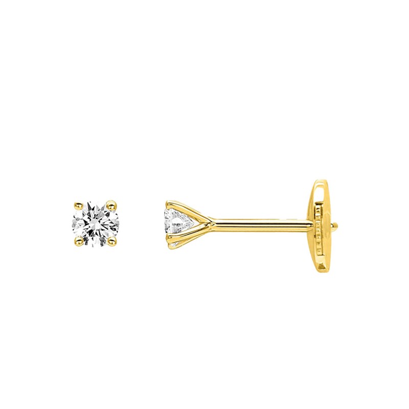 Boucles d'oreilles Femme - Or 18 Carats - Diamant 0,2 Carats