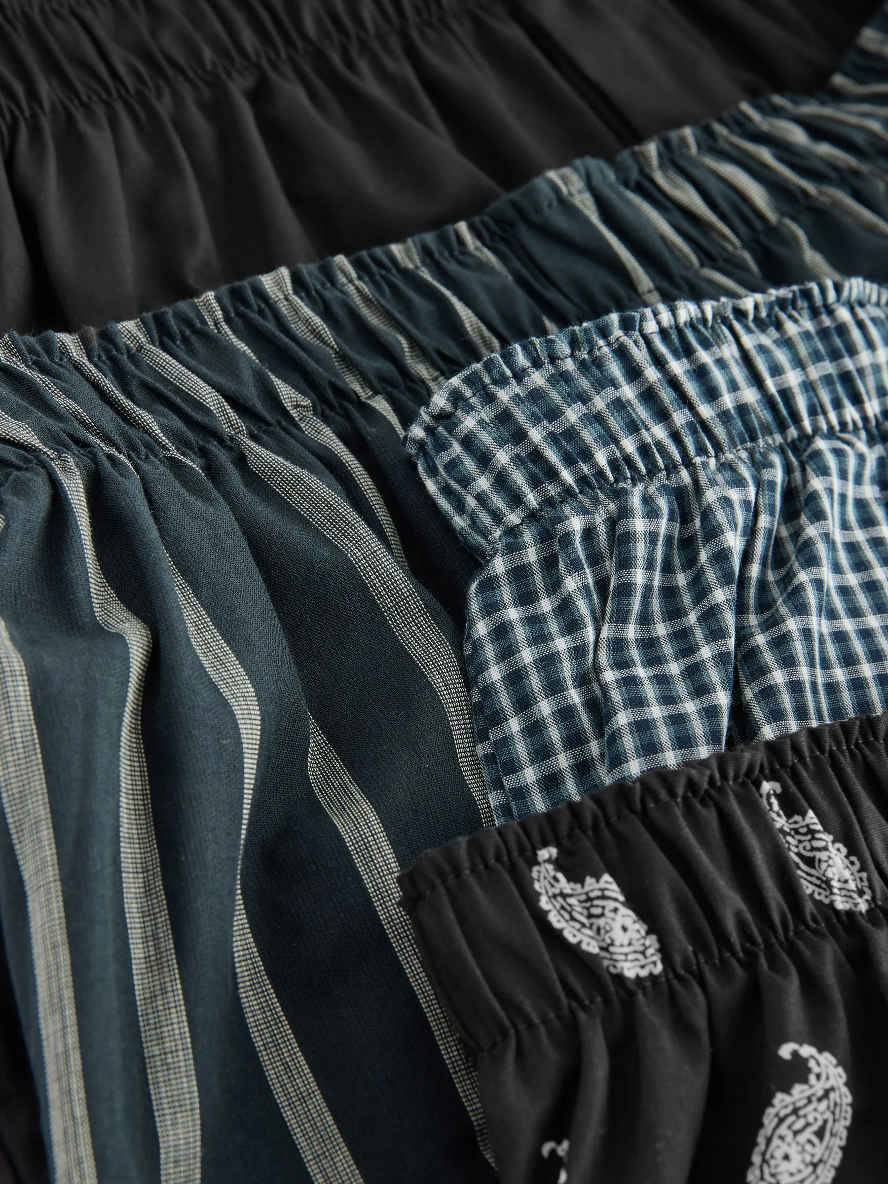 Zwarte streep - Verpakking van 4 - Geweven boxershorts van puur katoen