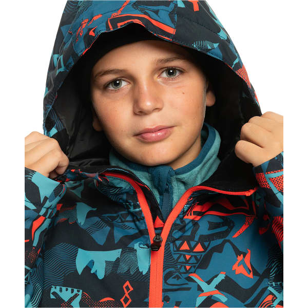 Veste de ski QUIKSILVER MISSION PRINTED YOUTH JK BUILDING MOUTAINS GRENADINE