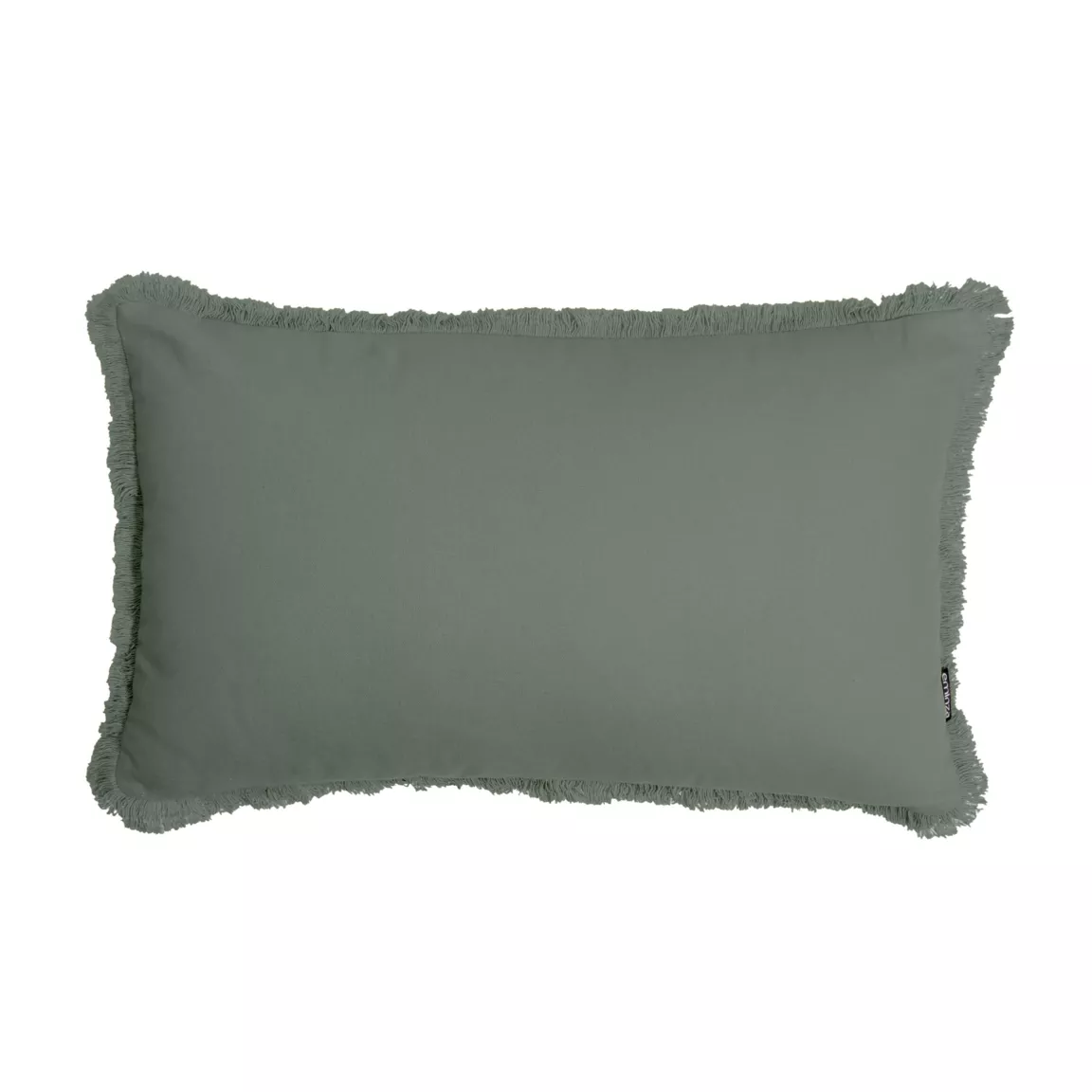 Coussin rectangulaire coton (40 x 60 cm) Pixel franges Vert kaki