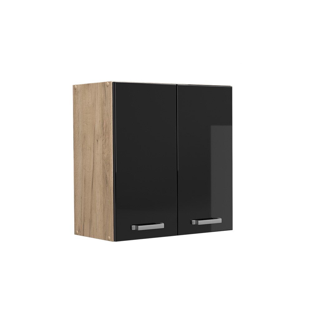 Vicco Hängeschrank Küchenschrank R-Line Solid Eiche Schwarz 60 cm modern