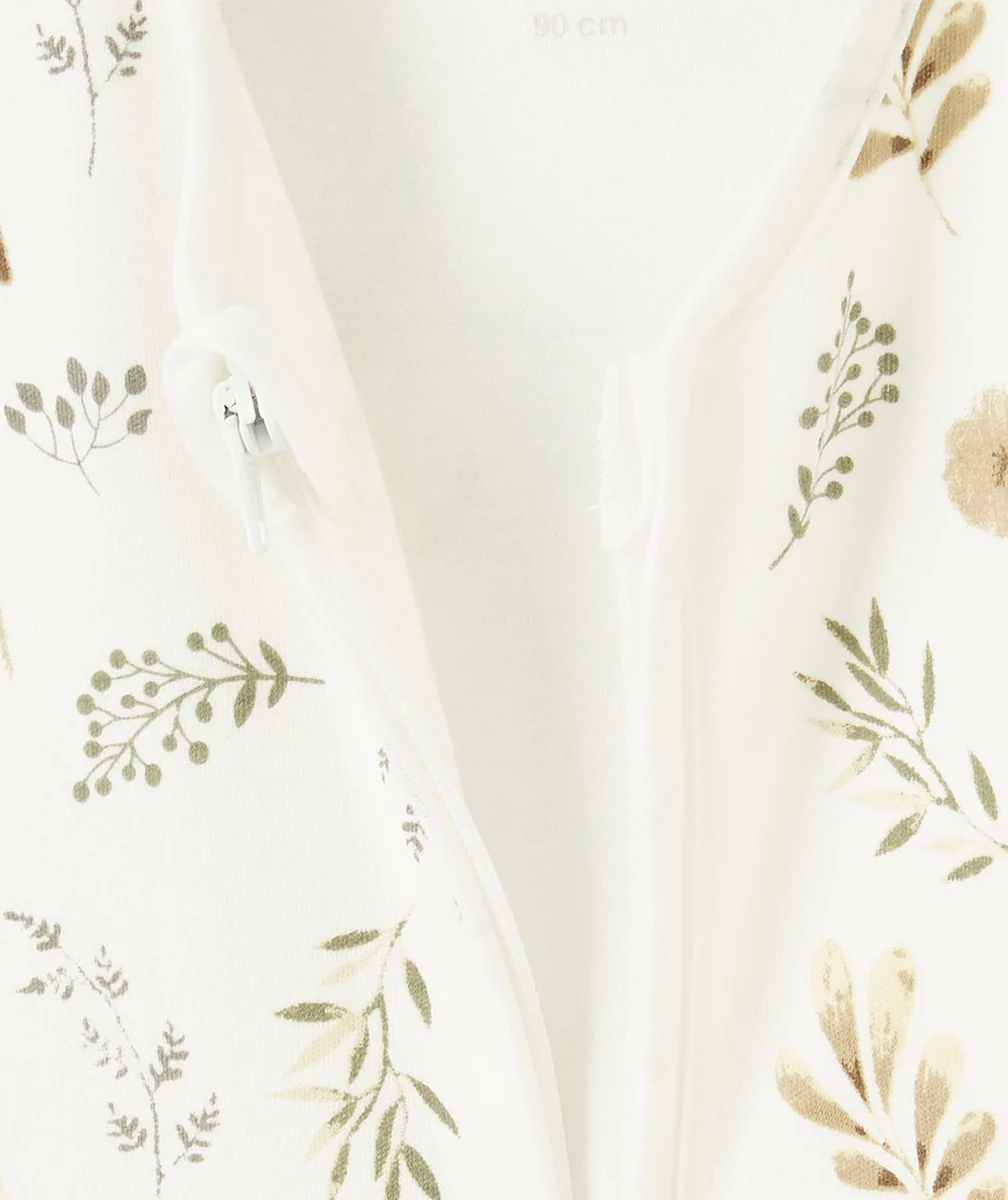 JOLLEINGIGOTEUSE SANS MANCHES BLANC CASSÉ AUX FLEURS SÉCHÉES