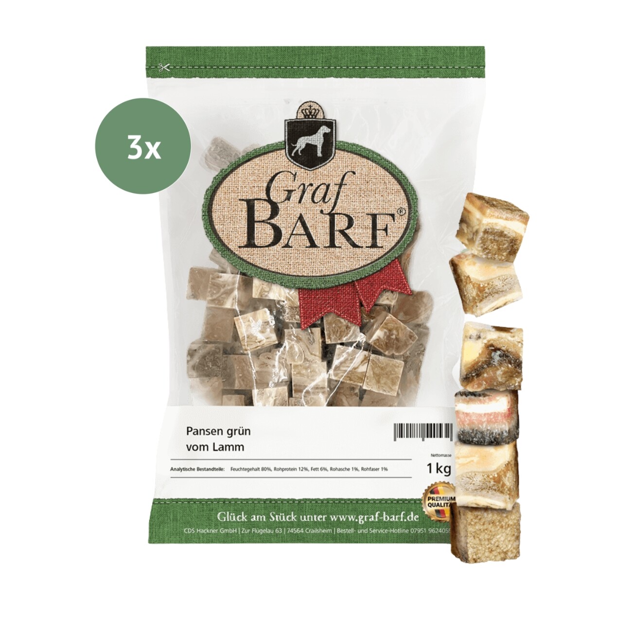 Graf Barf Singlemix vom Lamm 16x1kg