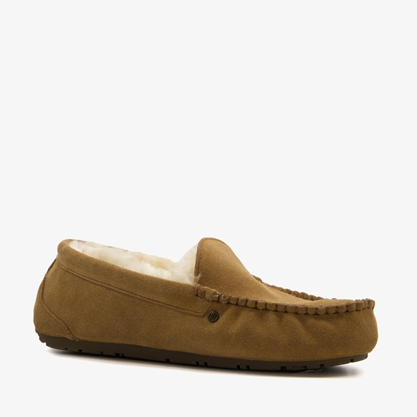 Hush Puppies suède  heren pantoffels cognac