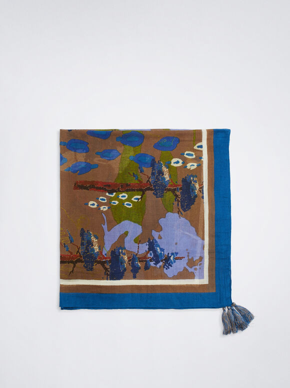 Pañuelo Cuadrado Estampado - Azul