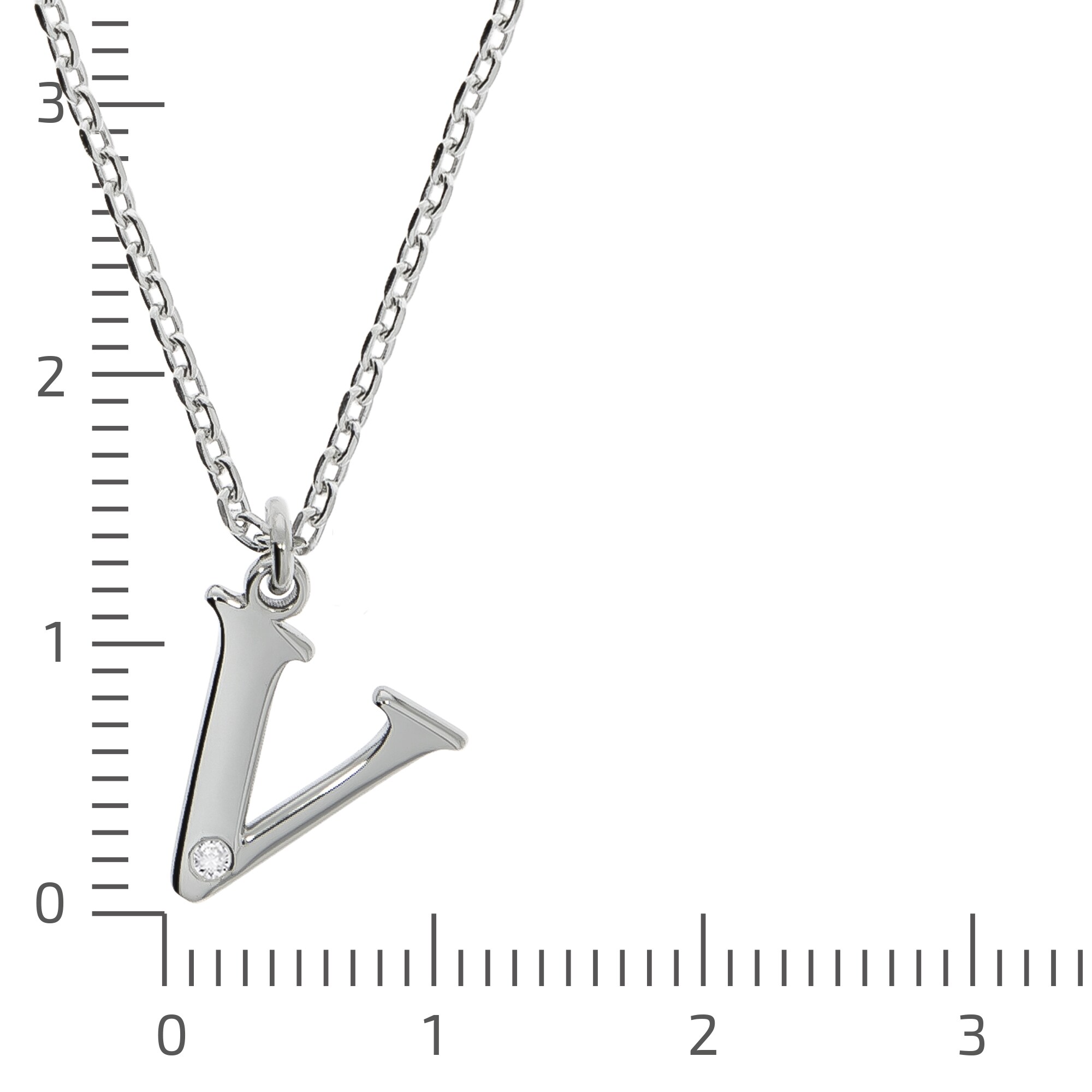 Diamonds by Ellen K. Halskette Silber 925 mit 1x Diamant 0,008ct. Buchstabe V