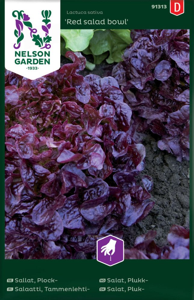 GRØNNSAKSFRØ NELSON GARDEN BLADSALAT RED SALAD BOWL