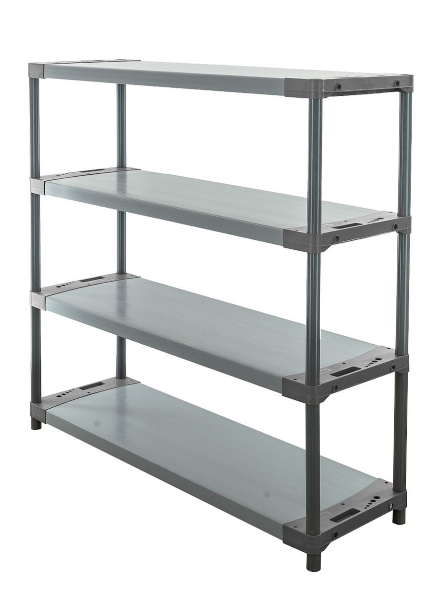 PROREGAL Kunststof Plank Grey Bear Laag HxBxD 138 x 150 x 46 cm Plankbelasting 70 kg Grijs