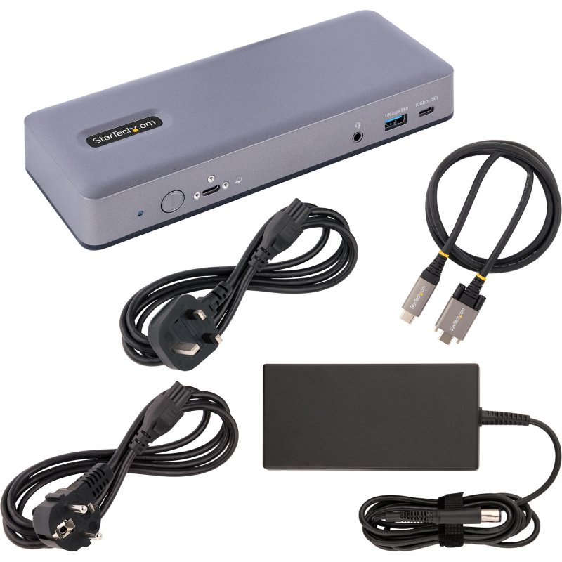 StarTech.com Station d'Accueil USB-C - Hub USB-C Multi-Moniteur HDMI/DP/DP Alt Mode - 3x 4K30 / 2x 4K60 - Dock USB 7 ports - 60W Power Delivery 3.0 - GbE - 3.5 Audio - Station d'Accueil Universelle