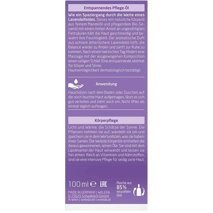 Weleda Lavendel entspannendes Pflege-Öl, 100 ml