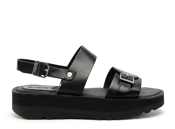 Kickers nu pieds plats femme kick highlight noir