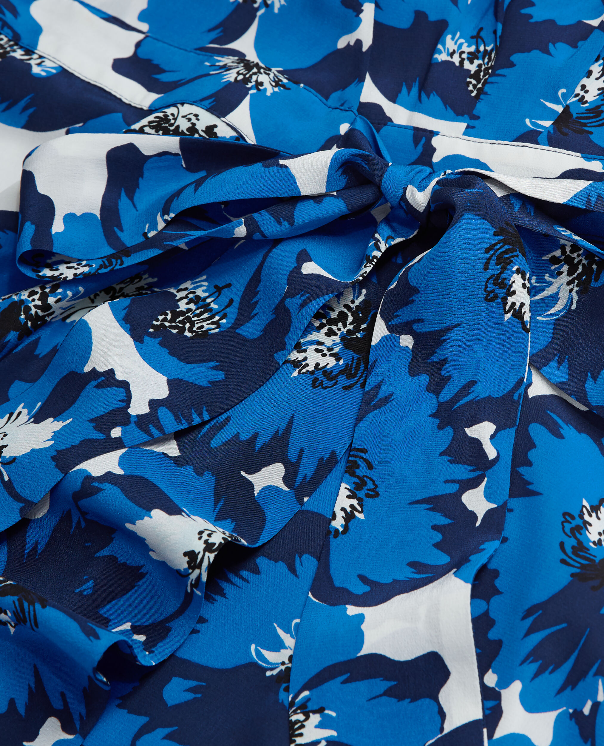 Robe portefeuille longue imprimée en soie