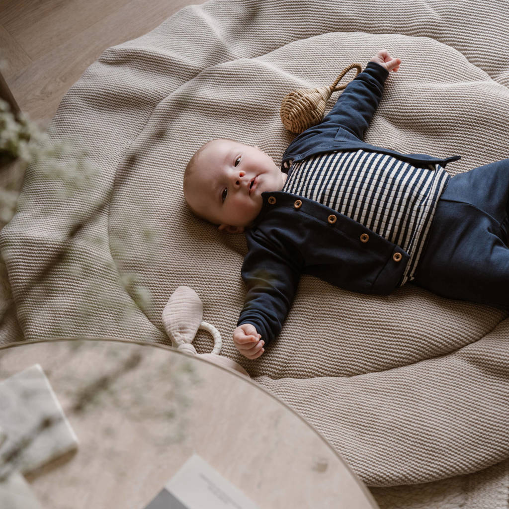 Dirkje vest + longsleeve + broek blauw/wit