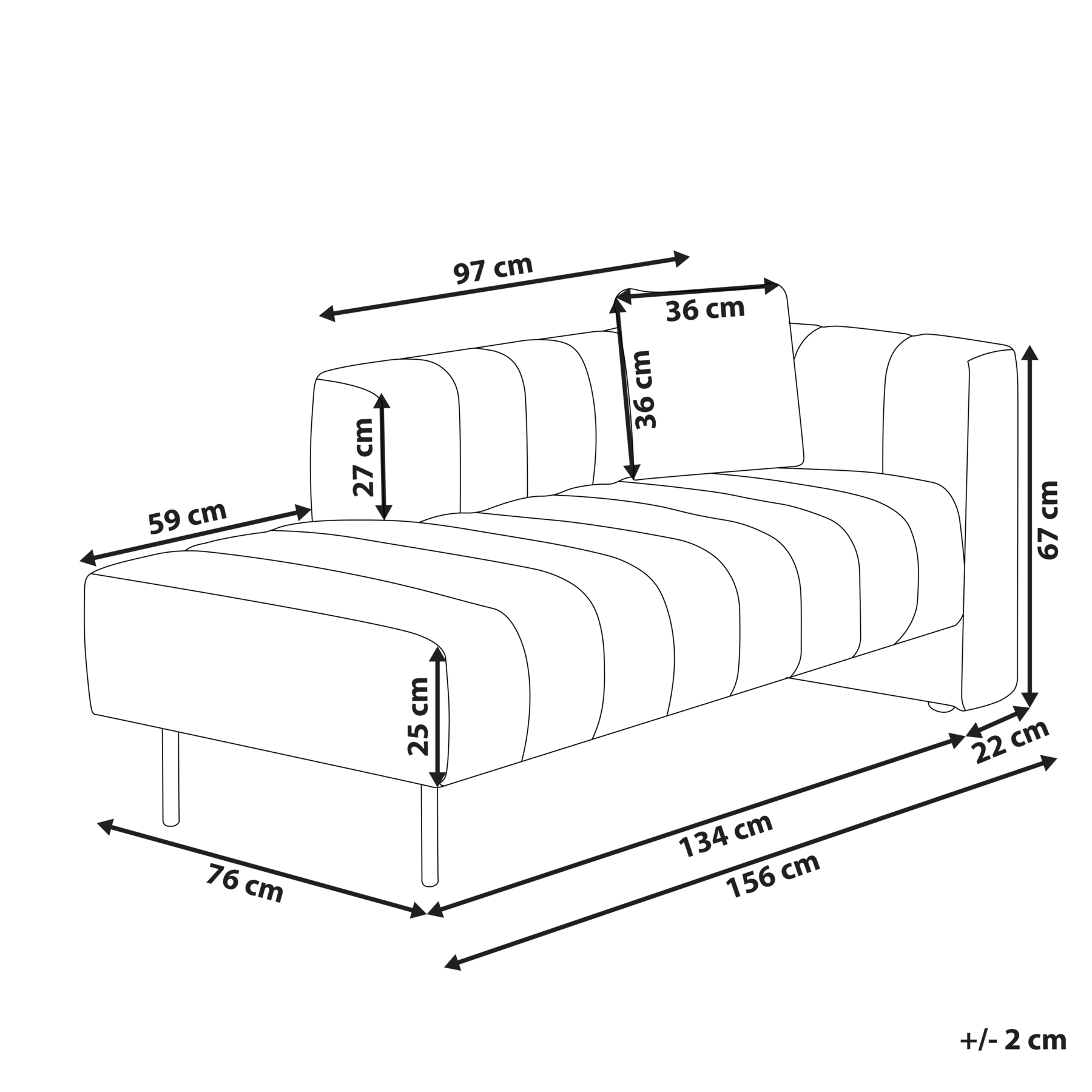 Beliani - LANNILS - Chaise longue - Roze - Rechtszijdig - Polyester