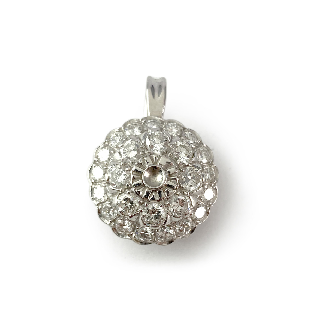 Pendentif d'occasion or 750 blanc diamants