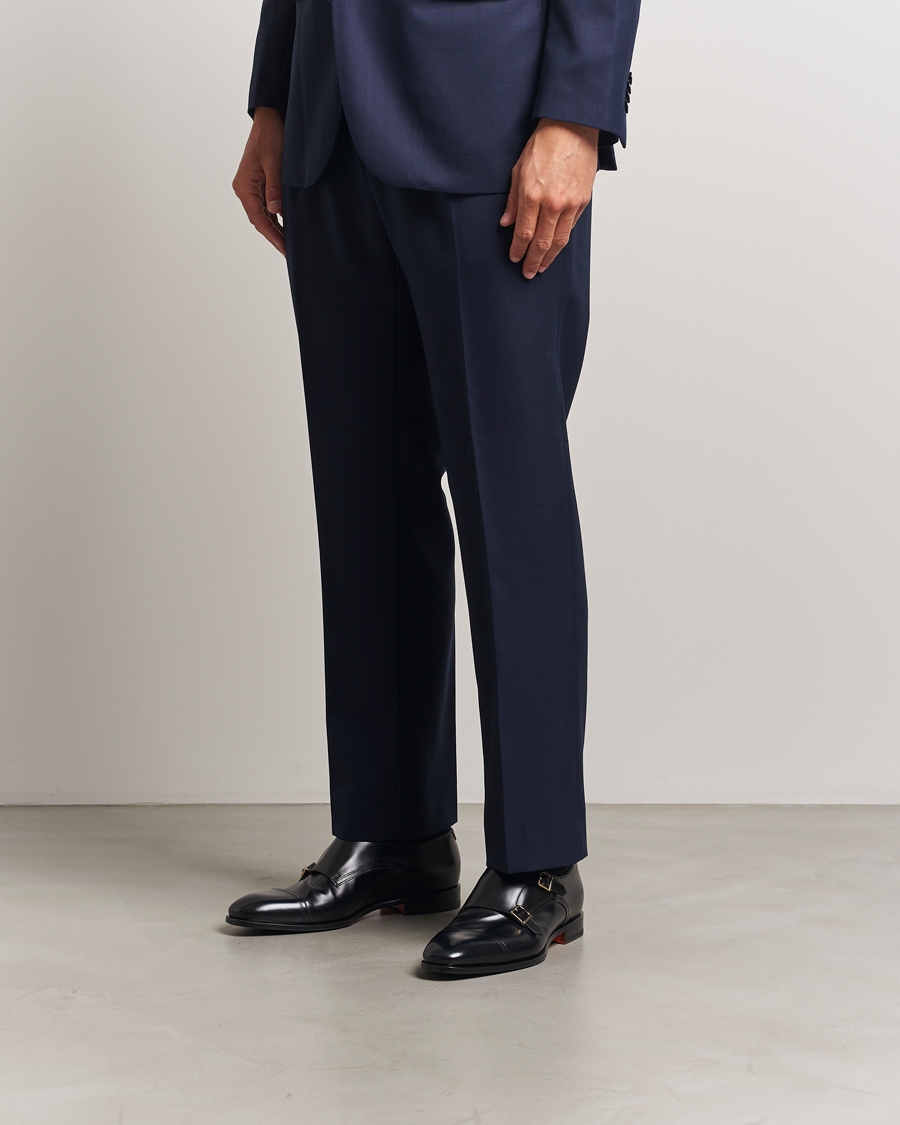 Santoni Adrian Double Monk Black Calf