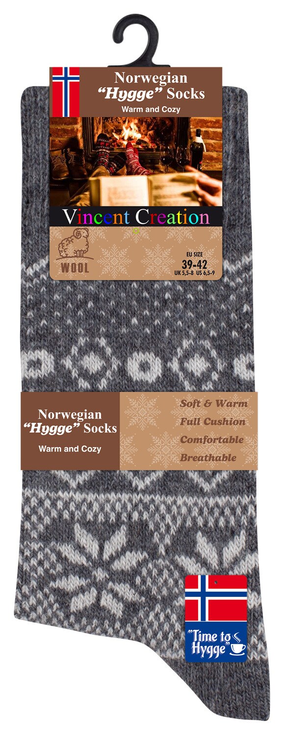 Vincent Creation® 3 Paar Bunte Norwegersocken Hygge Socken