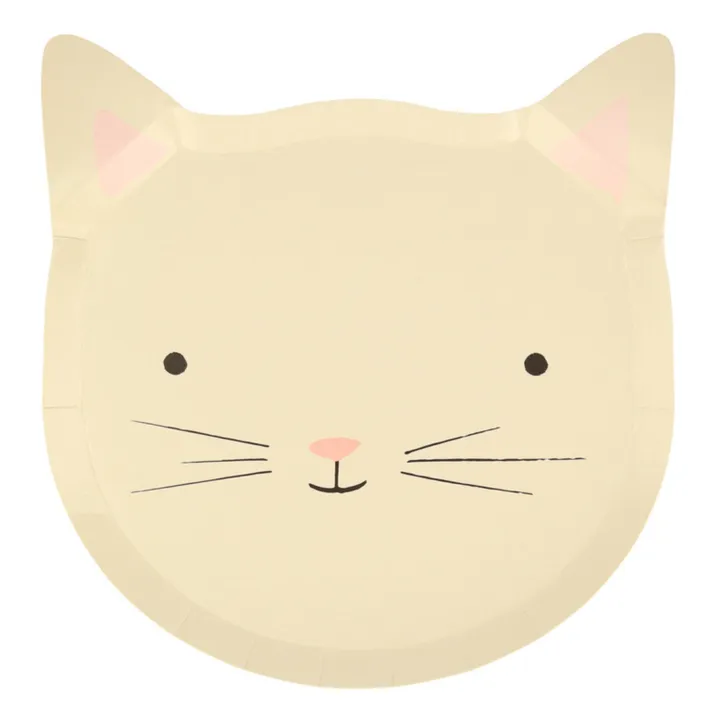 Meri Meri Assiettes en carton Chat pastel - Set de 8