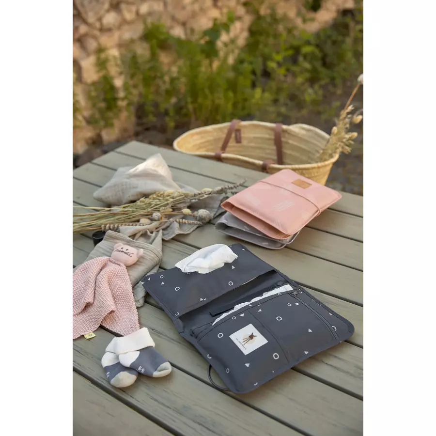 LÄSSIG Windeltasche Casual Changing Pouch Soft Stripes rose