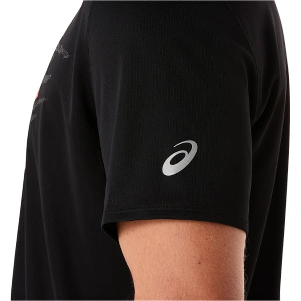 T-shirt trail ASICS FUJITRAIL LOGO SS TOP PERFORMANCE BLACK/CARBON/CORAL REEF