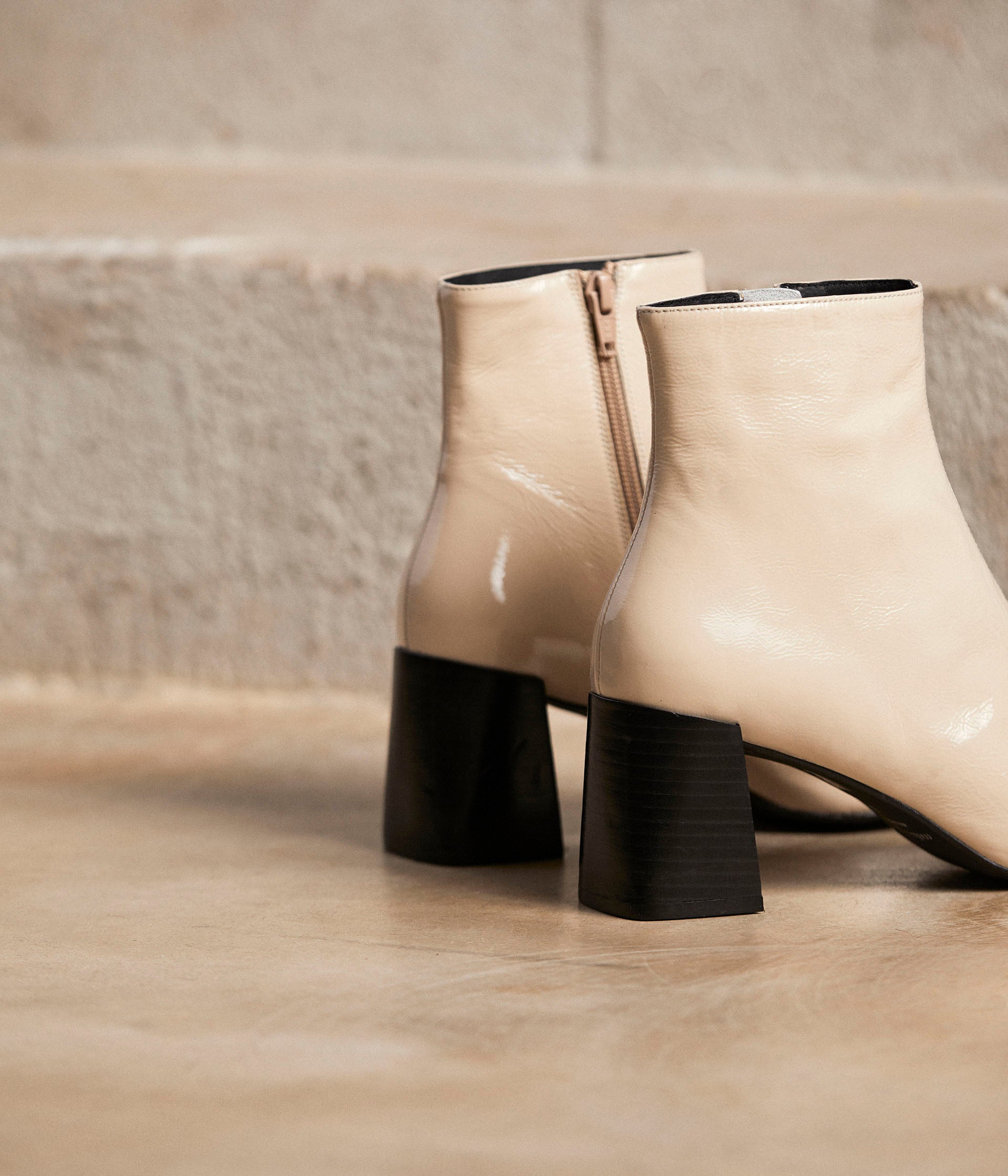 Boots cuir écru Célestine