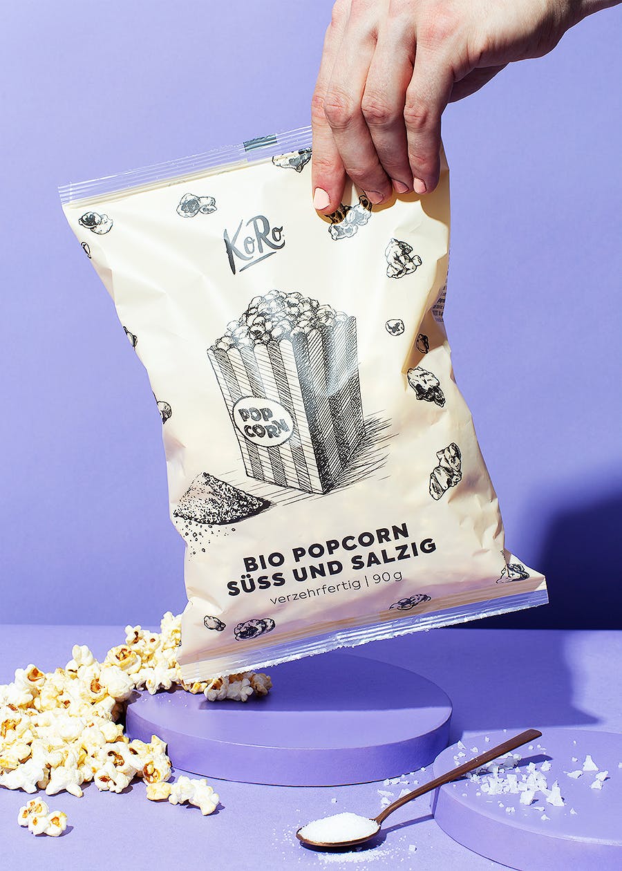 Verzehrfertiges Bio Popcorn süß und salzig 90 g