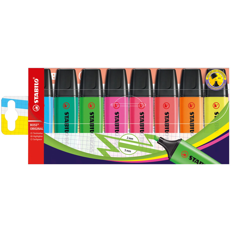 Stabilo Boss Leuchtstifte, 8er Etui, 6+2 gratis, assortiert