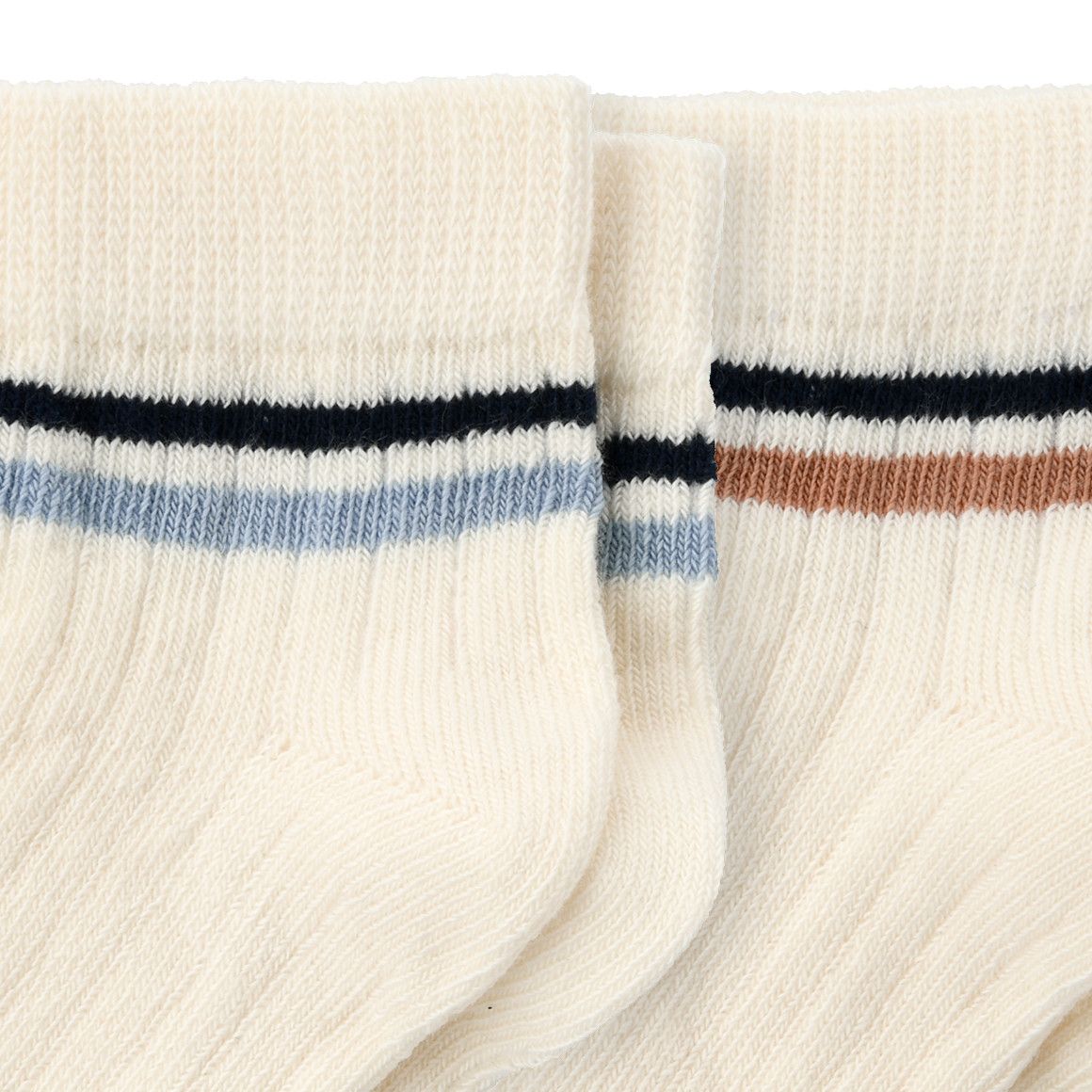 2 Paar Baby Socken mit Rippstruktur cremeweiss