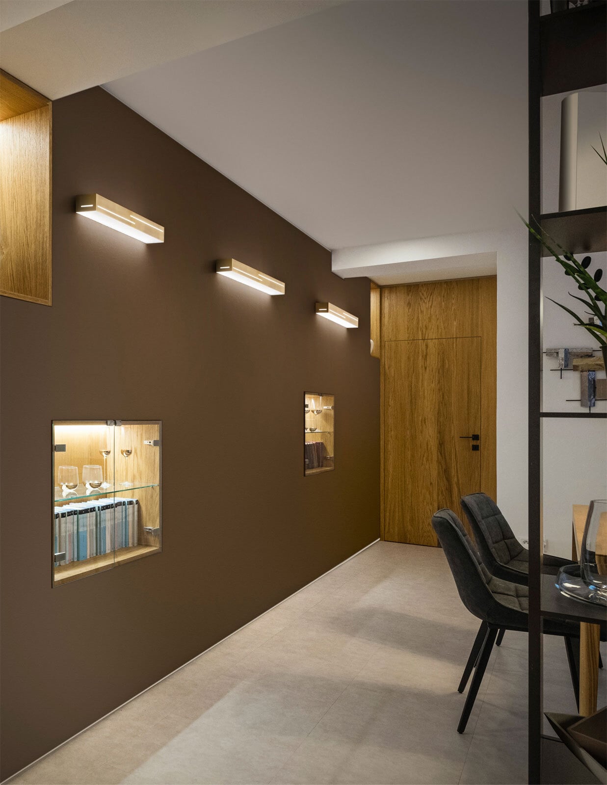 FABAS LUCE LED Wandleuchte BANNY 50 cm messingfarbig