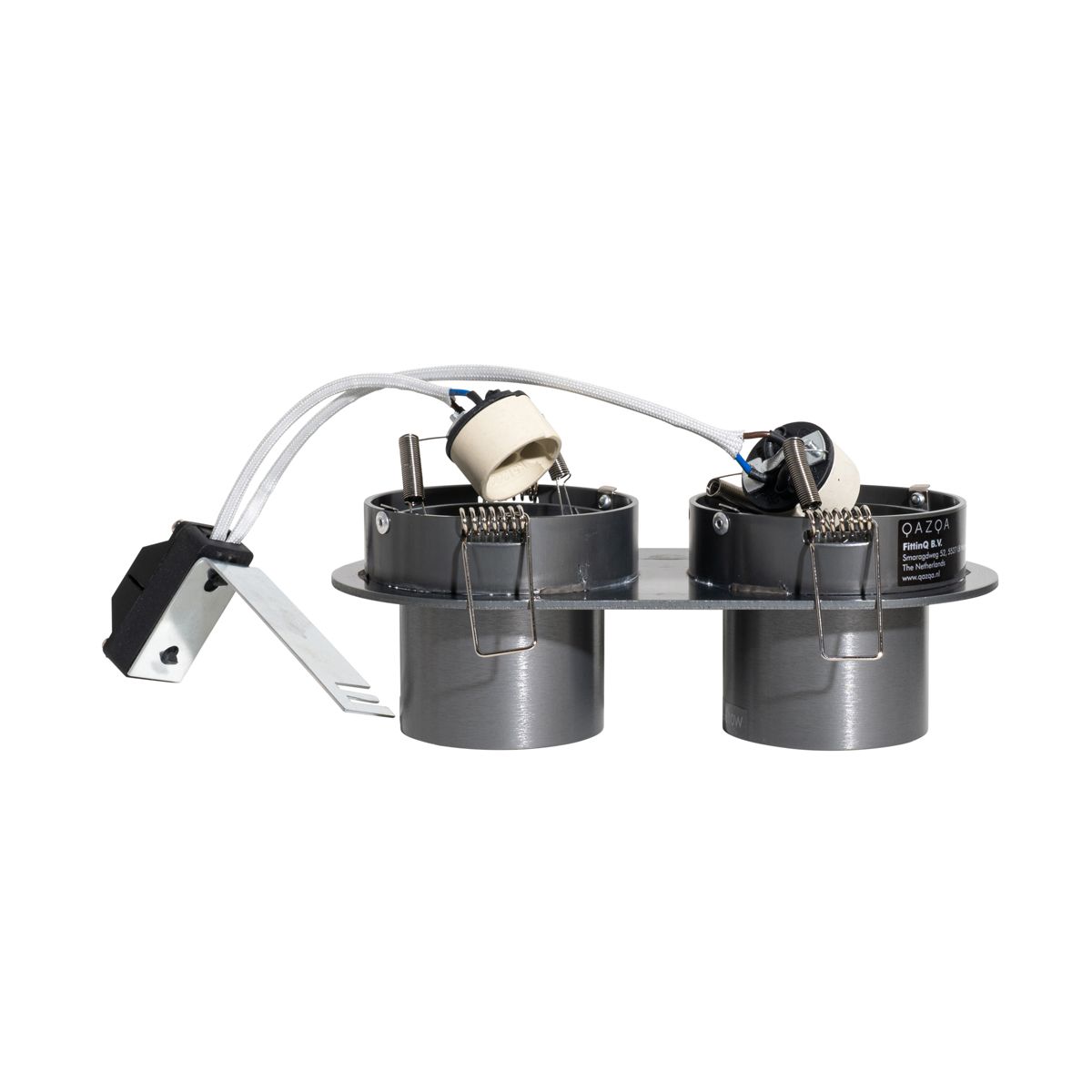 Afgeronde inbouwspot gunmetal GU10 50mm 2-lichts - Installa