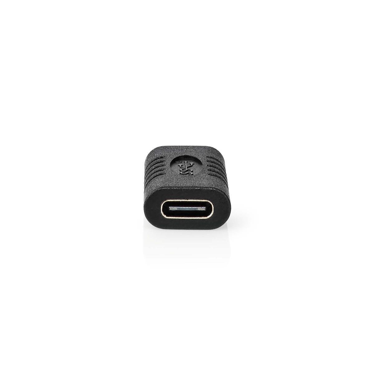 Nedis USB-C™ Adapter | USB 3.2 Gen 2 | USB-C™ Hunn | USB-C™ Hunn | 4K@60Hz | 10 Gbps | Rund | Nikkel belagt | Sort | Konvolutt