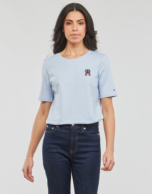 Tommy Hilfiger - REG MONOGRAM EMB C-NK SS - Bleu ciel