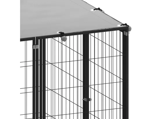 Chenil extérieur cage enclos noire 220 x 550 x 110 cm 02_0000553