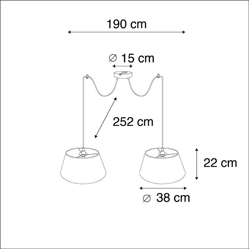 Moderne hanglamp zwart 2-lichts- Lofty