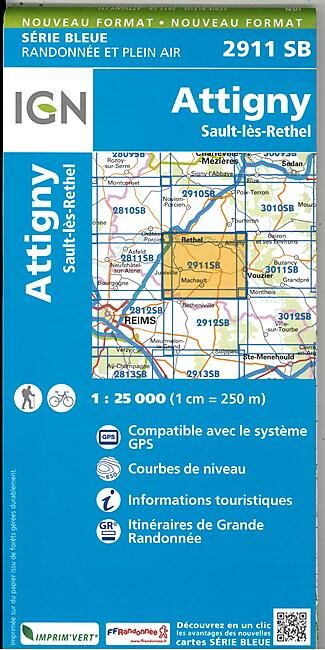 IGN - 2911 SB ATTIGNY SAULT LES REHEL 1 25 000