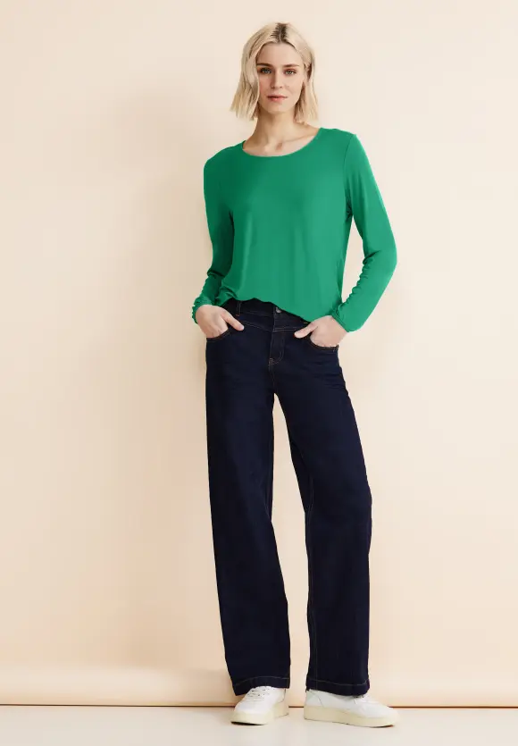 Rundhals Langarmshirt - fresh spring green
